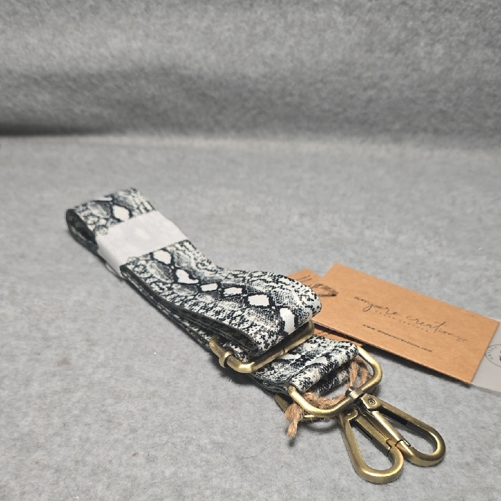 Ampere Creations Snake Print Adjustable Strap with Gold Hardware NWT